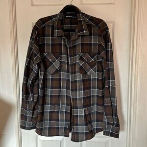 Flannel long sleeve button up shirt for men